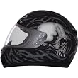 Daytona Shadow Skulls D.O.T. Approved Full Face Street Bike Racing Motorcycle Helmet - Dull Black / 3X-Large