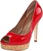 Cole Haan Women's Mariela Air OT Suede Platform Pump,Tango Red Patent/Cork,11 B US