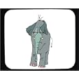 Mouse Pad with elephant, standing, gray, snoozing, trunk