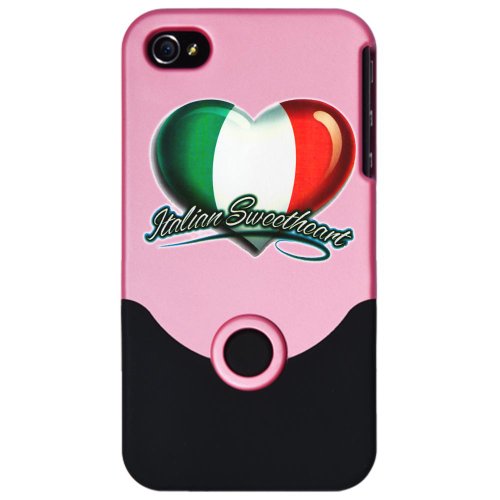 iPhone 4 or 4S Slider Case Pink Italian Sweetheart Italy Flag