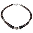 Fashion Necklace Sterling Silver Smokeyquartz Jewerly 18 inches (gnklc322)