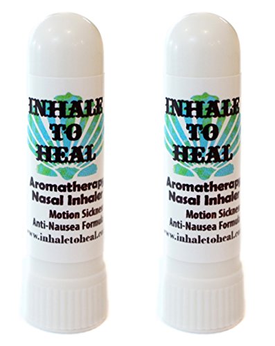 Pack of 2 Inhale to Heal Motion Sickness Vertigo Anti-nausea Formula Aromatherapy Nasal Inhalers