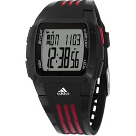 Adidas Performance - ADP6010 - Montre Homme - Quartz Digitale - Multifonctions - Bracelet en Plastique Noir et bandes Rouges