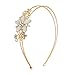 LUX ACCESSORIES Pink Stone Floral Burst Wire Flower Headband
