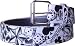 White GAMBLING Design Genuine Leather Punk Rock Belt