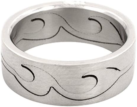 Stunning Three Part Waves Stainless Steel Puzzle Ring : Size 8