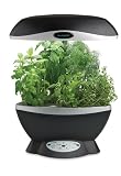 AeroGarden 901014-1200 Space-Saver 6 Elite with Gourmet Herb Seed Kit, Black with Stainless Accents