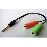 PC Headset to Smart phone Adapter Dual 3.5mm to 3.5mm