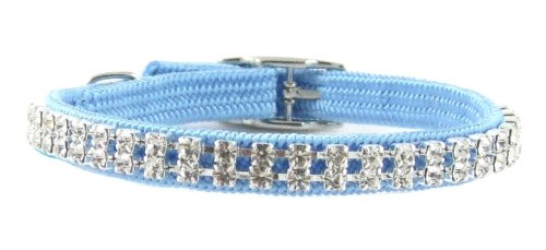 Light Blue Rhinestone Safety Cat Collar By FURRY (Small)