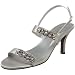 Annie Shoes Women's Janis Slingback Evening Sandal,Silver Satin,11 M US