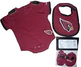 Arizona Cardinals 3pc Onesie Creeper Bib Bootie Set 3 6 Months