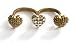 Two finger open ring heart goth vintage jewelry UK seller retro