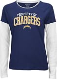San Diego Chargers -Navy- Women`s Logo Property Too Long Sleeve Layered Tissue Tee