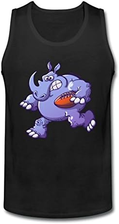 Jiade Men's Olympic-Rugby-Rhinoceros Tank Top Black XXXL