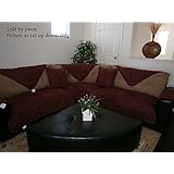 Octorose &reg; Bonded Micro Suede Quilted Sectional Deep Seats Sofa Couch Slipcover Pad Furniture Protector Sold By Size (Wine(Red), 35x94")