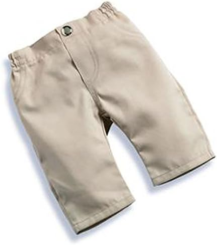 Middleton Doll Clothes- Tan Pants with White T-shirt for 19" Newborn Nursery Baby Dolls and Babble Baby Dolls