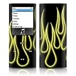 Yellow Neon Flames Design Protective Decal Skin Sticker for Apple iPod nano 4G (4th Generation) Player