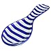 City to Cottage Handmade Dark Navy Blue Stripe Ceramic Kitchen Cooking Spoon Rest | Pottery Utensil Holder | Housewarming Gift