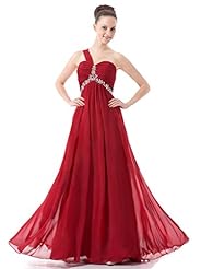 Chiffon Sweetheart Floor Length Crystal Crystals Beaded One Shoulder Bridesmaid Dress/Prom Dress 