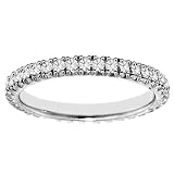 0.80 CT TW Fishtail Diamond Eternity Wedding Band in 18k White Gold
