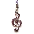 Cell Phone Mobile Camera Charm Strap Beautiful Purple Diamond Music Note