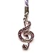 Cell Phone Mobile Camera Charm Strap Beautiful Purple Diamond Music Note