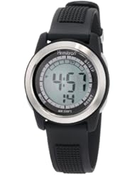 Armitron Womens 45/7019BLK Stainless Steel Top Ring, Black Resin Case and Strap Chronograph Watch