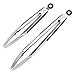 CYLAPEX Set of 2 Stainless Steel Kitchen Tongs 9inch and 12inch with Silicone Grip, Locking Food Tongs for Barbecue, Cooking, Grilling Turner (Black)