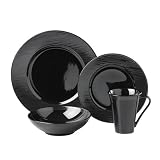 Sasaki Beechwood Ebony 4-Piece Place Setting. Service for 1
