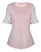 FUNOC Womens Summer Casual Short Sleeve Shirt Tops Blouse Ladies Lace Casual Top Tank