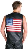 Men's USA American Flag Leather Vest