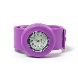 Montre-claque à Quartz pour Enfant en Silicone Violet