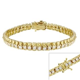 Vermeil (24k Gold over Sterling Silver) Simulated Diamond CZ Round Prong Set... by 