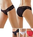 LACE BAND COTTON BIKINI, RED M
