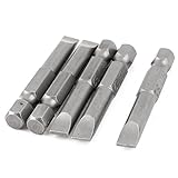 uxcell マイナスドライバービット　6mmヒント幅　0.6cmヘキサシャンク径　磁気　50mm長　5個