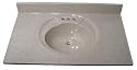Crane Plumbing 8374-41 Astra-Lav Cultured Marble Lavatory Vanity Top with Recessed Sink, Beige