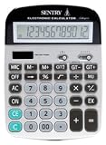 Sentry CA277 12 Digit Dual Power Desktop Calculator Silver CA277 Pack Of 6