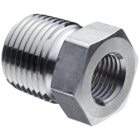 Parker 8-6 RB-SS 316 Stainless Steel Pipe Reducing Bushing, NPT 1/2" Male x 3/8"Female