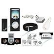 iPod Nano 4 (4th Generation) Great Deal Combo Package Black Skin Case Cover & Home Charger , Car Charger, Data Cable & Armband & Black Ipod Speaker (6 in 1)