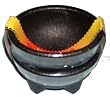 2 Pack Black Plastic Earthenware Salsa Bowls - 10 oz