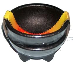 2 Pack Black Plastic Earthenware Salsa Bowls - 10 oz