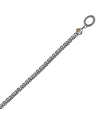 18K Yellow Gold and Sterling Silver Popcorn Bracelet with Multi Gemstone Accents