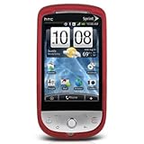 Crystal Hard Rubberized RED Cover Case With Red Belt Clip for HTC Hero (CDM ....