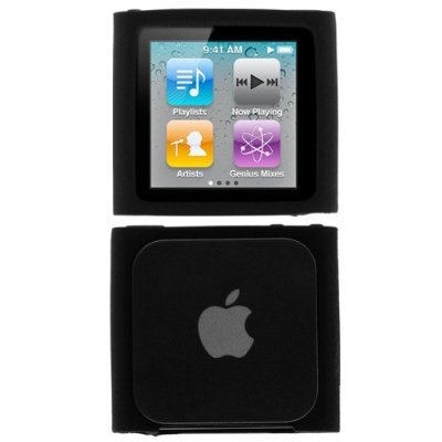 GTMax Durable Soft Rubber Silicone Skin Cover Case - Black for Apple iPod Nano 8GB 16GB (6th Generation) 6 6G NEWEST MODEL