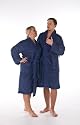 Frottee Bademantel mit Schalkragen für Damen & Herren: blau Gr.
 XXL (Sylt LP 3-1-15)