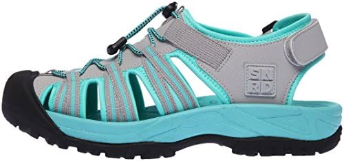 SNRD-210 Casual Closed Toe Outdoor Tracking Sandals Gray Mint Women 8.5