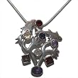 Silver Jewelry for Women Multi Gemstone Pendant with Chain 1.5 inches (pndt554)