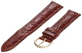 Timex Men's Q7B856 Leather Padded Crocodile Grain 18mm Brown Replacement Watchband