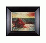 IMAGE OF Art Reproduction Oil Painting - Monet Paintings: Grain Stack, Thaw, Sunset with Veine D 'Or Bronze Angled - Bronze Reverse Angled Frame - 13