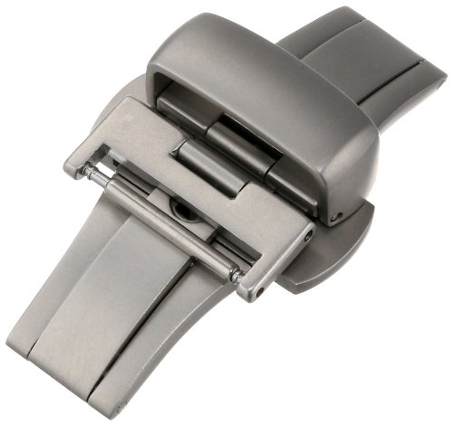 Hadley-Roma 16-mm Stainless Steel Push Button Deployant Clasp